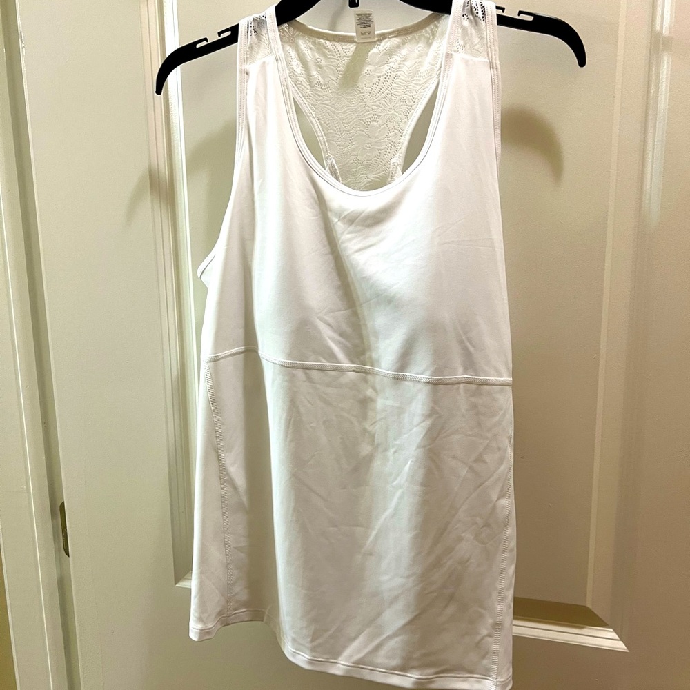 White FILA workout tank